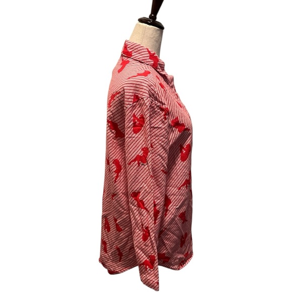 Salvage X Fenty Red and White Striped Pajama Shirt Size XSMALL - Picture 4 of 10